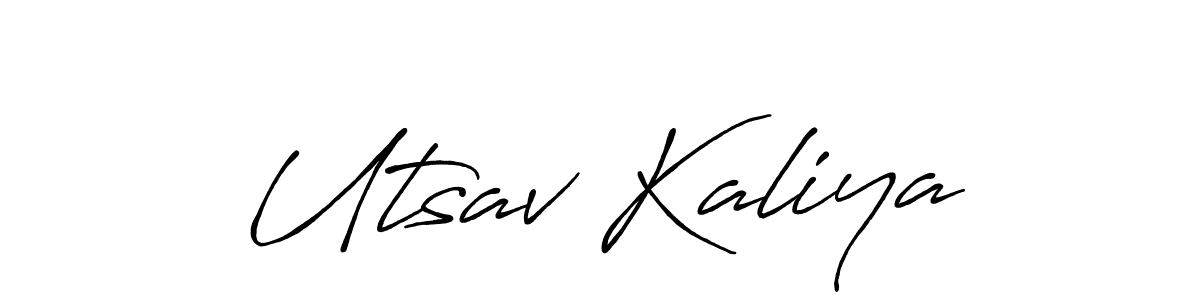 Antro_Vectra_Bolder is a professional signature style that is perfect for those who want to add a touch of class to their signature. It is also a great choice for those who want to make their signature more unique. Get Utsav Kaliya name to fancy signature for free. Utsav Kaliya signature style 7 images and pictures png