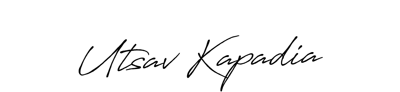 Make a beautiful signature design for name Utsav Kapadia. With this signature (Antro_Vectra_Bolder) style, you can create a handwritten signature for free. Utsav Kapadia signature style 7 images and pictures png