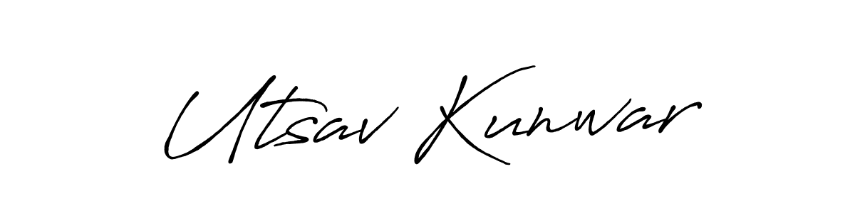 Use a signature maker to create a handwritten signature online. With this signature software, you can design (Antro_Vectra_Bolder) your own signature for name Utsav Kunwar. Utsav Kunwar signature style 7 images and pictures png