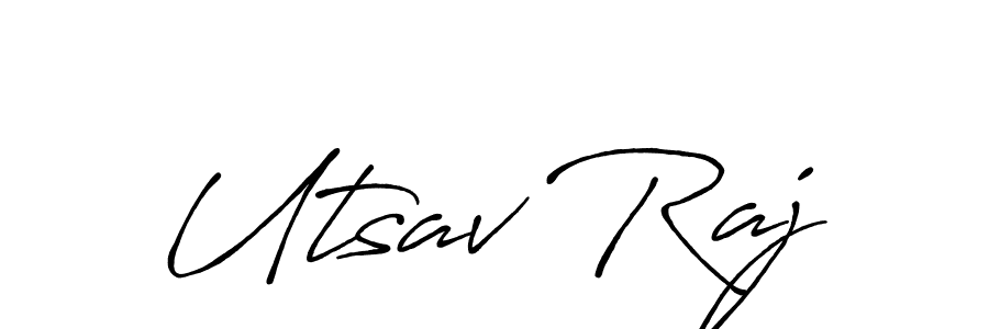 Use a signature maker to create a handwritten signature online. With this signature software, you can design (Antro_Vectra_Bolder) your own signature for name Utsav Raj. Utsav Raj signature style 7 images and pictures png