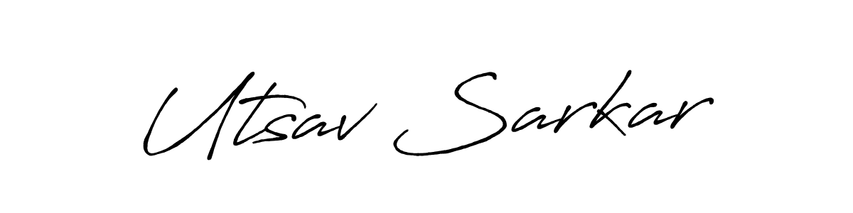 Antro_Vectra_Bolder is a professional signature style that is perfect for those who want to add a touch of class to their signature. It is also a great choice for those who want to make their signature more unique. Get Utsav Sarkar name to fancy signature for free. Utsav Sarkar signature style 7 images and pictures png