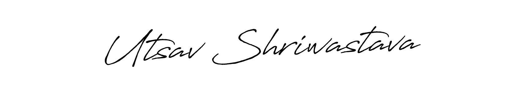 Make a beautiful signature design for name Utsav Shriwastava. With this signature (Antro_Vectra_Bolder) style, you can create a handwritten signature for free. Utsav Shriwastava signature style 7 images and pictures png