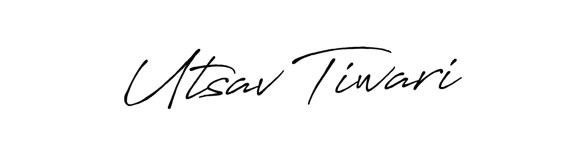 Make a beautiful signature design for name Utsav Tiwari. With this signature (Antro_Vectra_Bolder) style, you can create a handwritten signature for free. Utsav Tiwari signature style 7 images and pictures png