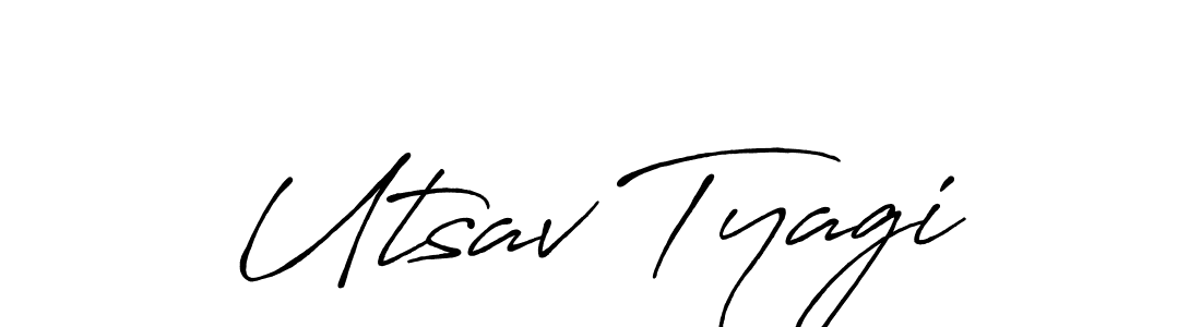 How to make Utsav Tyagi name signature. Use Antro_Vectra_Bolder style for creating short signs online. This is the latest handwritten sign. Utsav Tyagi signature style 7 images and pictures png