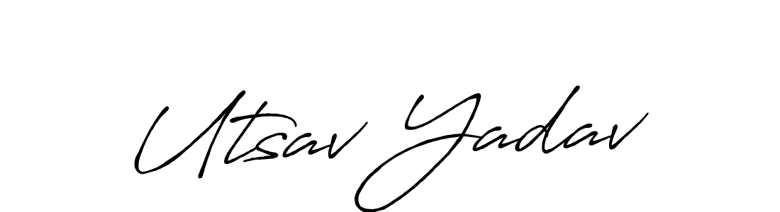Create a beautiful signature design for name Utsav Yadav. With this signature (Antro_Vectra_Bolder) fonts, you can make a handwritten signature for free. Utsav Yadav signature style 7 images and pictures png