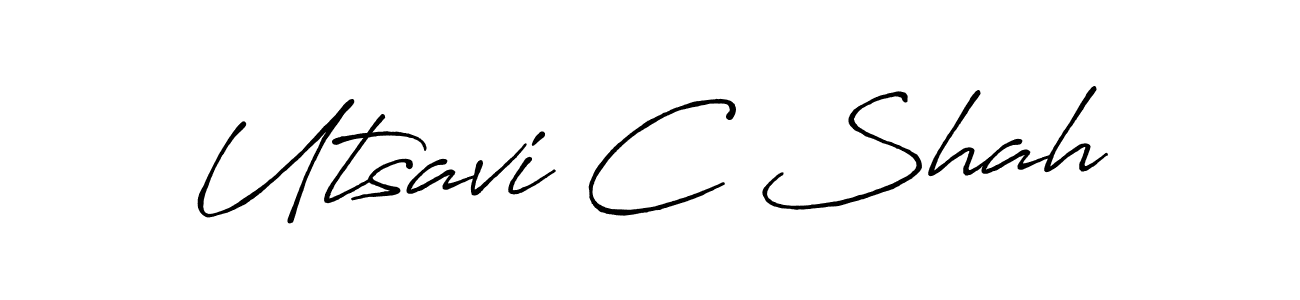 Make a beautiful signature design for name Utsavi C Shah. With this signature (Antro_Vectra_Bolder) style, you can create a handwritten signature for free. Utsavi C Shah signature style 7 images and pictures png