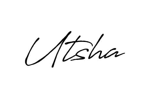 Make a beautiful signature design for name Utsha. With this signature (Antro_Vectra_Bolder) style, you can create a handwritten signature for free. Utsha signature style 7 images and pictures png