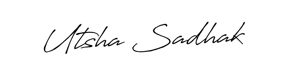 Create a beautiful signature design for name Utsha Sadhak. With this signature (Antro_Vectra_Bolder) fonts, you can make a handwritten signature for free. Utsha Sadhak signature style 7 images and pictures png
