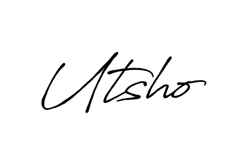 Make a beautiful signature design for name Utsho. With this signature (Antro_Vectra_Bolder) style, you can create a handwritten signature for free. Utsho signature style 7 images and pictures png