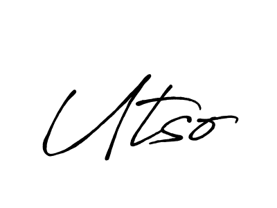 Create a beautiful signature design for name Utso. With this signature (Antro_Vectra_Bolder) fonts, you can make a handwritten signature for free. Utso signature style 7 images and pictures png