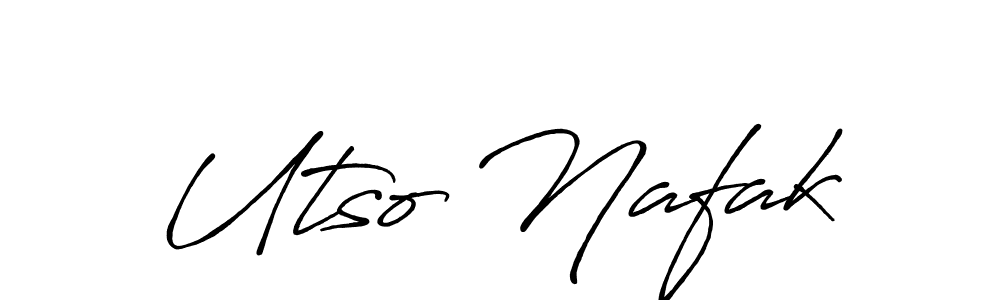 How to make Utso Nafak name signature. Use Antro_Vectra_Bolder style for creating short signs online. This is the latest handwritten sign. Utso Nafak signature style 7 images and pictures png
