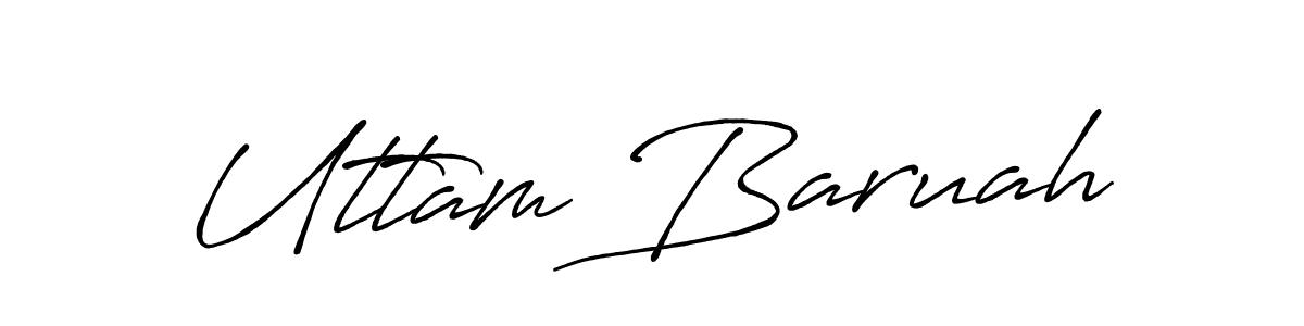 How to make Uttam Baruah name signature. Use Antro_Vectra_Bolder style for creating short signs online. This is the latest handwritten sign. Uttam Baruah signature style 7 images and pictures png