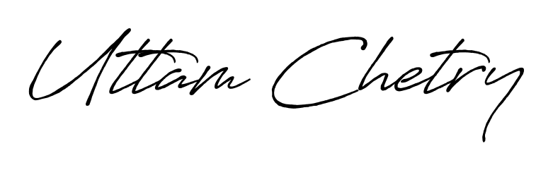Transform the name Uttam Chetry into a signature masterpiece using Antro_Vectra_Bolder font. Ideal for photographers, artists, and creators looking for watermarks. Uttam Chetry signature style 7 images and pictures png