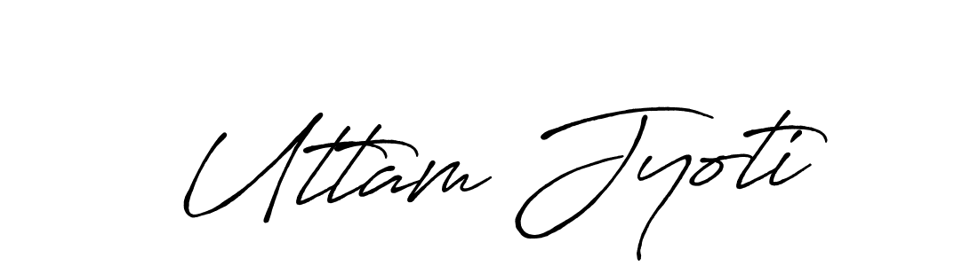 How to make Uttam Jyoti name signature. Use Antro_Vectra_Bolder style for creating short signs online. This is the latest handwritten sign. Uttam Jyoti signature style 7 images and pictures png
