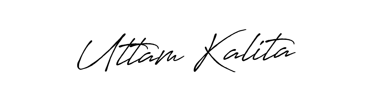 How to make Uttam Kalita name signature. Use Antro_Vectra_Bolder style for creating short signs online. This is the latest handwritten sign. Uttam Kalita signature style 7 images and pictures png