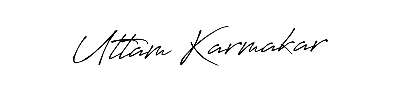 How to make Uttam Karmakar name signature. Use Antro_Vectra_Bolder style for creating short signs online. This is the latest handwritten sign. Uttam Karmakar signature style 7 images and pictures png