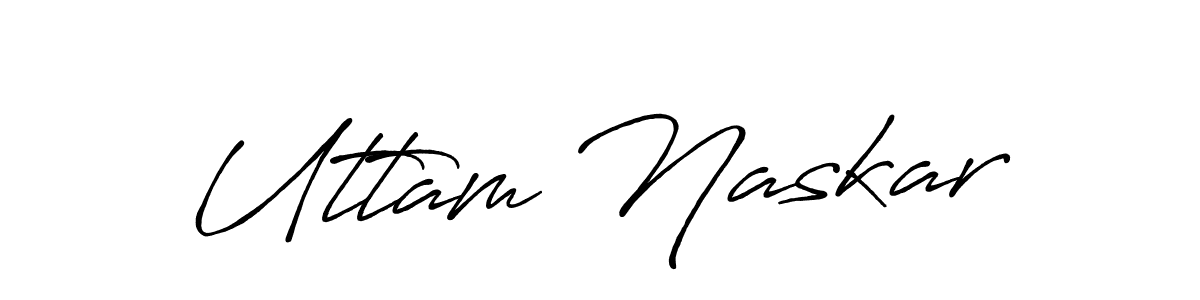 How to make Uttam Naskar name signature. Use Antro_Vectra_Bolder style for creating short signs online. This is the latest handwritten sign. Uttam Naskar signature style 7 images and pictures png