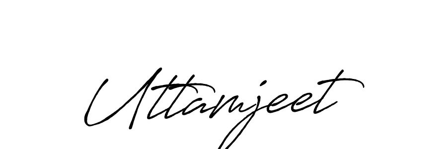 Make a beautiful signature design for name Uttamjeet. With this signature (Antro_Vectra_Bolder) style, you can create a handwritten signature for free. Uttamjeet signature style 7 images and pictures png