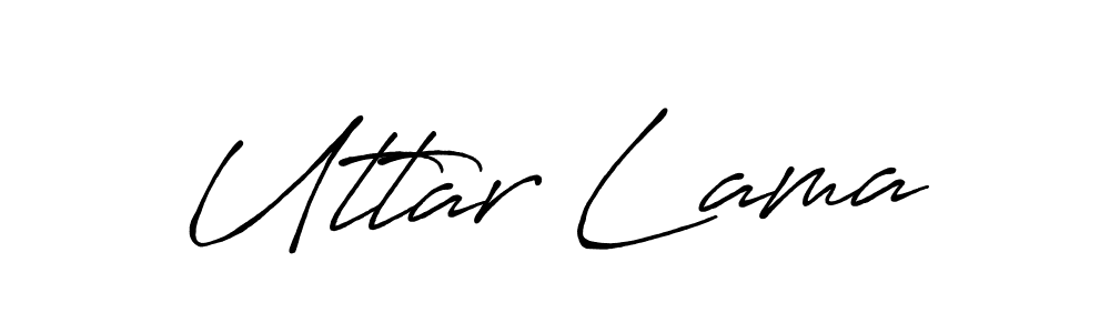 How to make Uttar Lama name signature. Use Antro_Vectra_Bolder style for creating short signs online. This is the latest handwritten sign. Uttar Lama signature style 7 images and pictures png