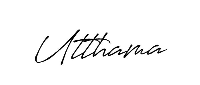 How to make Utthama name signature. Use Antro_Vectra_Bolder style for creating short signs online. This is the latest handwritten sign. Utthama signature style 7 images and pictures png