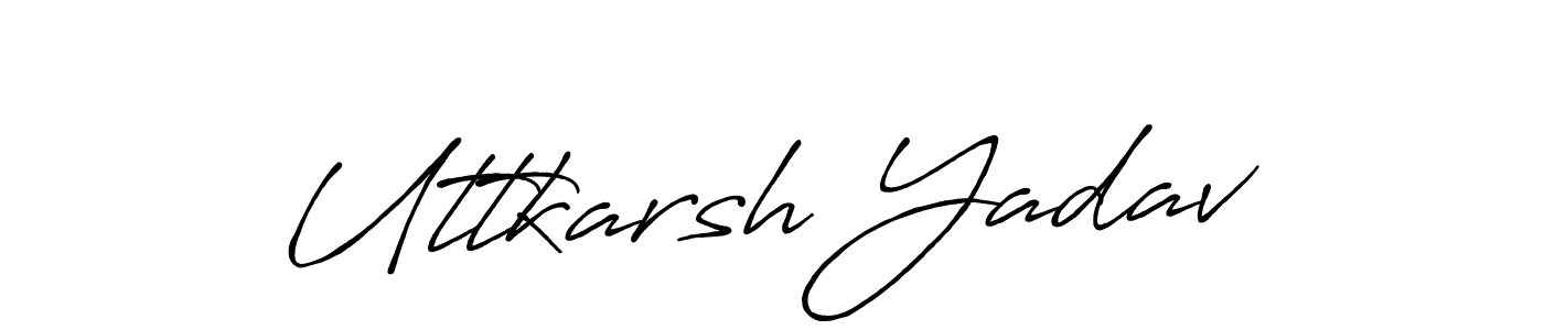 You should practise on your own different ways (Antro_Vectra_Bolder) to write your name (Uttkarsh Yadav) in signature. don't let someone else do it for you. Uttkarsh Yadav signature style 7 images and pictures png