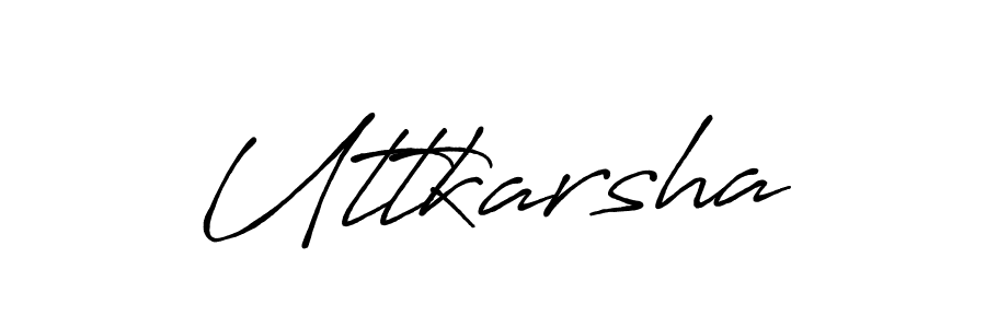 Make a beautiful signature design for name Uttkarsha. With this signature (Antro_Vectra_Bolder) style, you can create a handwritten signature for free. Uttkarsha signature style 7 images and pictures png