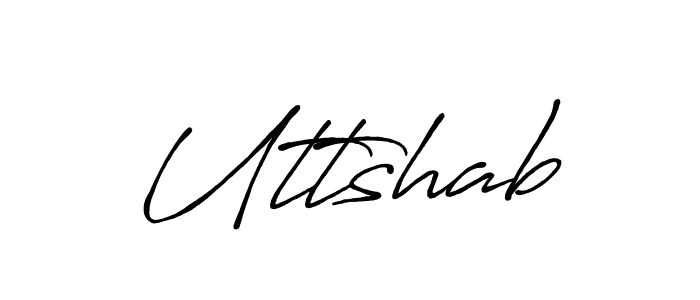 Make a beautiful signature design for name Uttshab. With this signature (Antro_Vectra_Bolder) style, you can create a handwritten signature for free. Uttshab signature style 7 images and pictures png