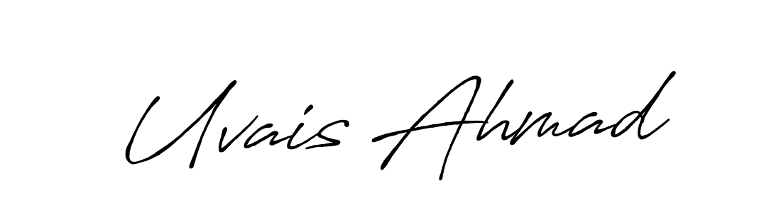 How to make Uvais Ahmad name signature. Use Antro_Vectra_Bolder style for creating short signs online. This is the latest handwritten sign. Uvais Ahmad signature style 7 images and pictures png