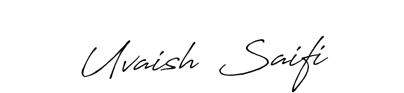 The best way (Antro_Vectra_Bolder) to make a short signature is to pick only two or three words in your name. The name Uvaish  Saifi include a total of six letters. For converting this name. Uvaish  Saifi signature style 7 images and pictures png