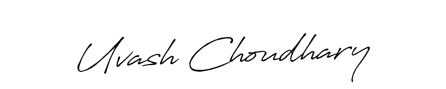 The best way (Antro_Vectra_Bolder) to make a short signature is to pick only two or three words in your name. The name Uvash Choudhary include a total of six letters. For converting this name. Uvash Choudhary signature style 7 images and pictures png