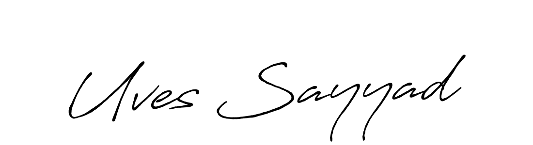 Use a signature maker to create a handwritten signature online. With this signature software, you can design (Antro_Vectra_Bolder) your own signature for name Uves Sayyad. Uves Sayyad signature style 7 images and pictures png