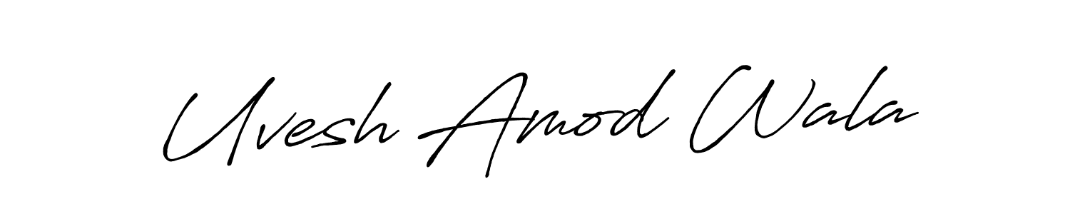 Also You can easily find your signature by using the search form. We will create Uvesh Amod Wala name handwritten signature images for you free of cost using Antro_Vectra_Bolder sign style. Uvesh Amod Wala signature style 7 images and pictures png