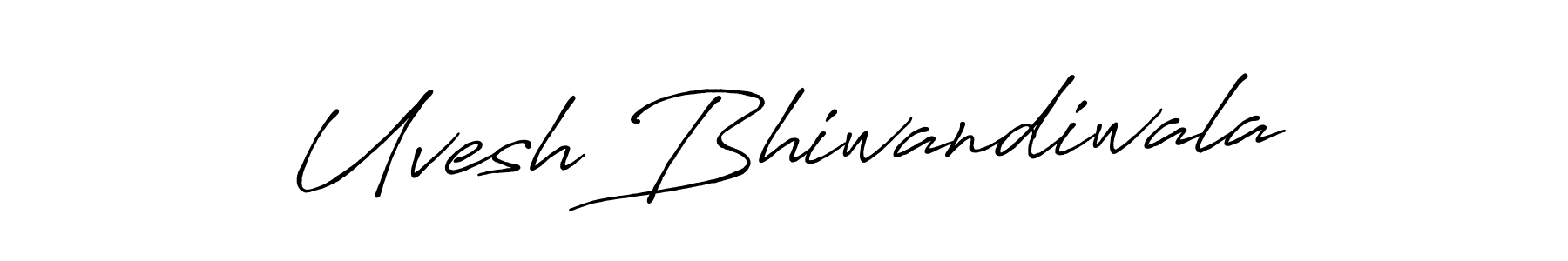 Create a beautiful signature design for name Uvesh Bhiwandiwala. With this signature (Antro_Vectra_Bolder) fonts, you can make a handwritten signature for free. Uvesh Bhiwandiwala signature style 7 images and pictures png
