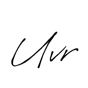 Uvr stylish signature style. Best Handwritten Sign (Antro_Vectra_Bolder) for my name. Handwritten Signature Collection Ideas for my name Uvr. Uvr signature style 7 images and pictures png