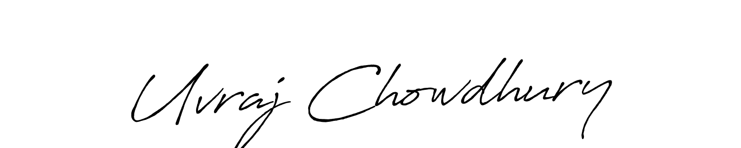 Uvraj Chowdhury stylish signature style. Best Handwritten Sign (Antro_Vectra_Bolder) for my name. Handwritten Signature Collection Ideas for my name Uvraj Chowdhury. Uvraj Chowdhury signature style 7 images and pictures png