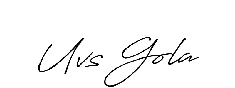 Create a beautiful signature design for name Uvs Gola. With this signature (Antro_Vectra_Bolder) fonts, you can make a handwritten signature for free. Uvs Gola signature style 7 images and pictures png