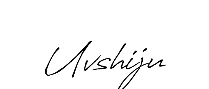 How to make Uvshiju name signature. Use Antro_Vectra_Bolder style for creating short signs online. This is the latest handwritten sign. Uvshiju signature style 7 images and pictures png