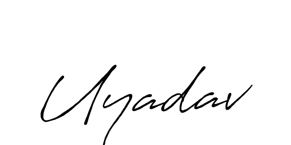 Make a beautiful signature design for name Uyadav. With this signature (Antro_Vectra_Bolder) style, you can create a handwritten signature for free. Uyadav signature style 7 images and pictures png