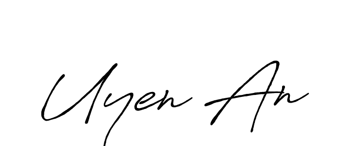 Similarly Antro_Vectra_Bolder is the best handwritten signature design. Signature creator online .You can use it as an online autograph creator for name Uyen An. Uyen An signature style 7 images and pictures png