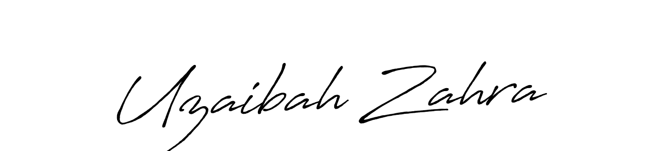 Create a beautiful signature design for name Uzaibah Zahra. With this signature (Antro_Vectra_Bolder) fonts, you can make a handwritten signature for free. Uzaibah Zahra signature style 7 images and pictures png