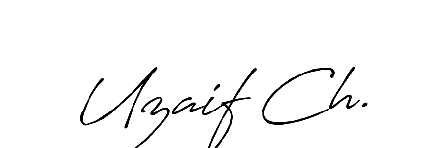 How to make Uzaif Ch. name signature. Use Antro_Vectra_Bolder style for creating short signs online. This is the latest handwritten sign. Uzaif Ch. signature style 7 images and pictures png