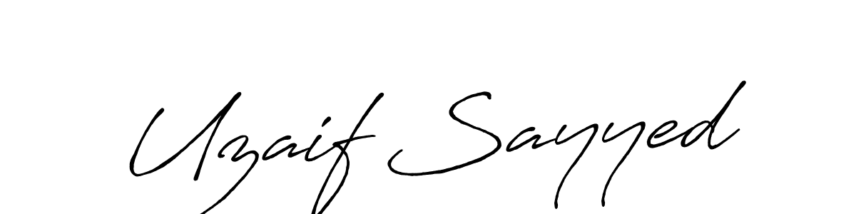 Create a beautiful signature design for name Uzaif Sayyed. With this signature (Antro_Vectra_Bolder) fonts, you can make a handwritten signature for free. Uzaif Sayyed signature style 7 images and pictures png