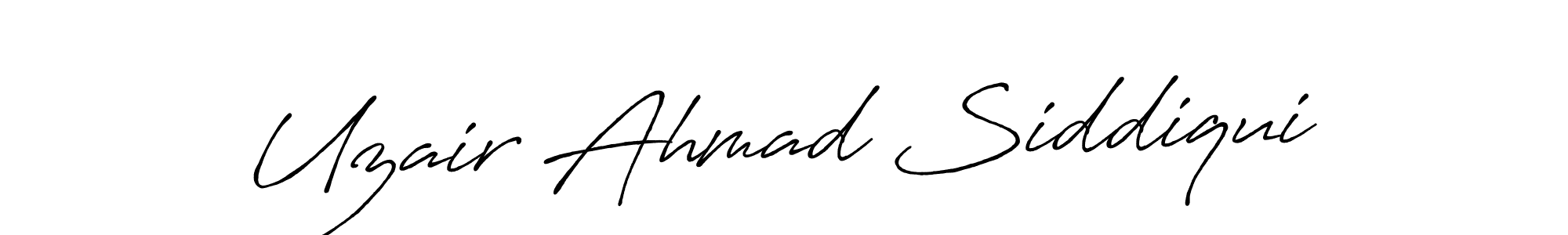 Make a beautiful signature design for name Uzair Ahmad Siddiqui. With this signature (Antro_Vectra_Bolder) style, you can create a handwritten signature for free. Uzair Ahmad Siddiqui signature style 7 images and pictures png