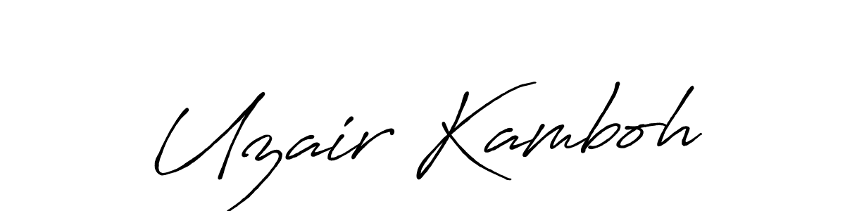 Also we have Uzair Kamboh name is the best signature style. Create professional handwritten signature collection using Antro_Vectra_Bolder autograph style. Uzair Kamboh signature style 7 images and pictures png