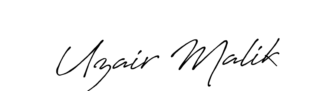 Uzair Malik stylish signature style. Best Handwritten Sign (Antro_Vectra_Bolder) for my name. Handwritten Signature Collection Ideas for my name Uzair Malik. Uzair Malik signature style 7 images and pictures png