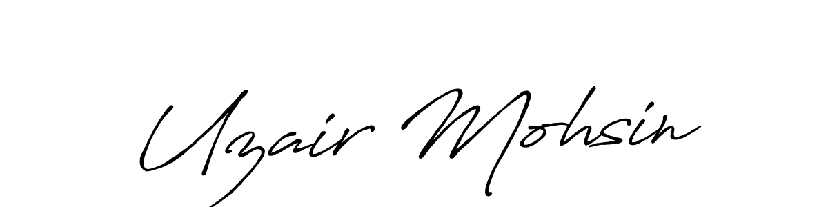 Also we have Uzair Mohsin name is the best signature style. Create professional handwritten signature collection using Antro_Vectra_Bolder autograph style. Uzair Mohsin signature style 7 images and pictures png