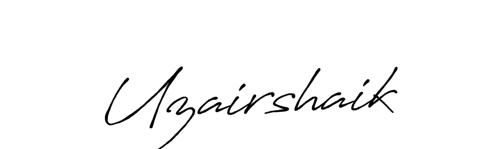 How to make Uzairshaik name signature. Use Antro_Vectra_Bolder style for creating short signs online. This is the latest handwritten sign. Uzairshaik signature style 7 images and pictures png