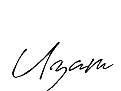Make a beautiful signature design for name Uzam. With this signature (Antro_Vectra_Bolder) style, you can create a handwritten signature for free. Uzam signature style 7 images and pictures png