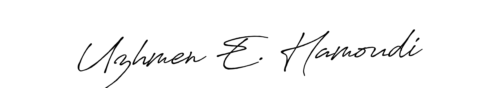 It looks lik you need a new signature style for name Uzhmen E. Hamoudi. Design unique handwritten (Antro_Vectra_Bolder) signature with our free signature maker in just a few clicks. Uzhmen E. Hamoudi signature style 7 images and pictures png