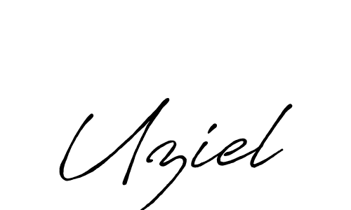 How to make Uziel signature? Antro_Vectra_Bolder is a professional autograph style. Create handwritten signature for Uziel name. Uziel signature style 7 images and pictures png